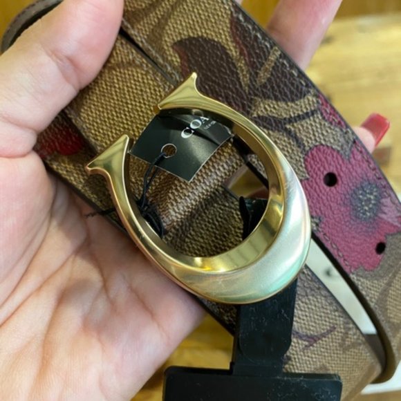 Coach SIGNATURE C BUCKLE VICTORIAN FLORAL Rose PRINT Belt S L main image 7